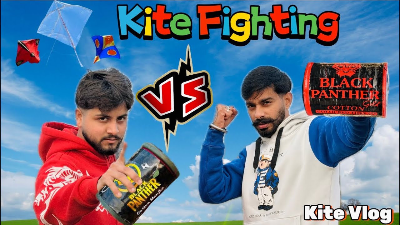 Kite Fighting ! Black Panther Gattu ! Black Panther Gold Gattu ! Kite Vlog ! Batala Promotion 
