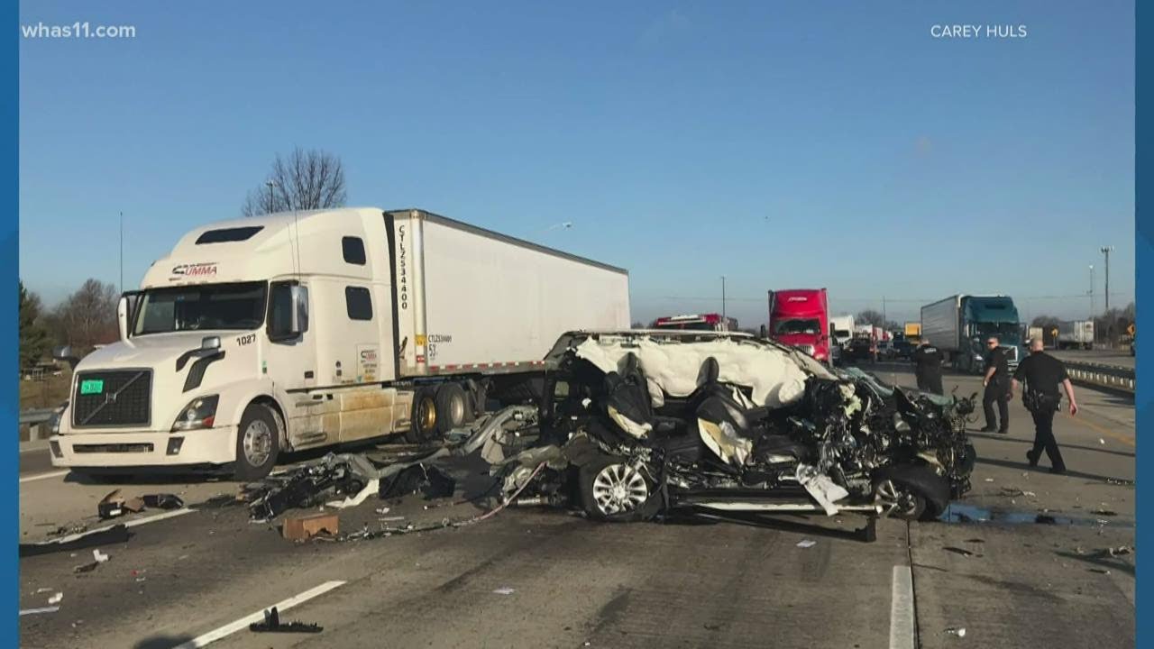 Woman survives severe crash on Interstate 65 in southern Indiana - YouTube