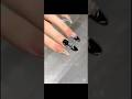 Black glossy nails with icy floral sparkle💅 :#NailArt #BlackNails #FloralNails#GlamNails #NailInspo