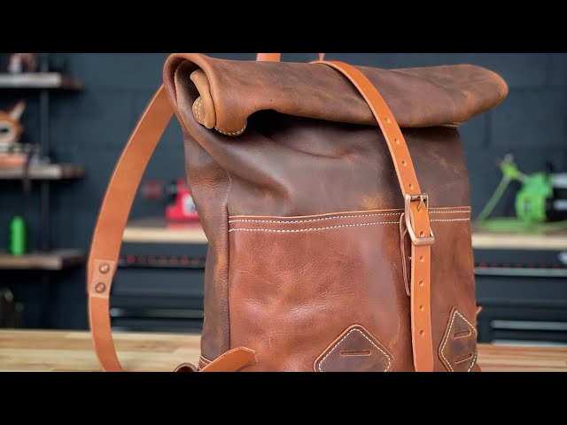 Used Tanner Claridge's rucksack/backpack pattern to make a leather and  waxed canvas pack : r/Leathercraft