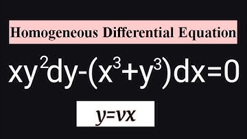 Solve xy^2dy-(x^3+y^3)dx=0 #HomogeneousDifferentialEquation #DifferentialCalculus L389