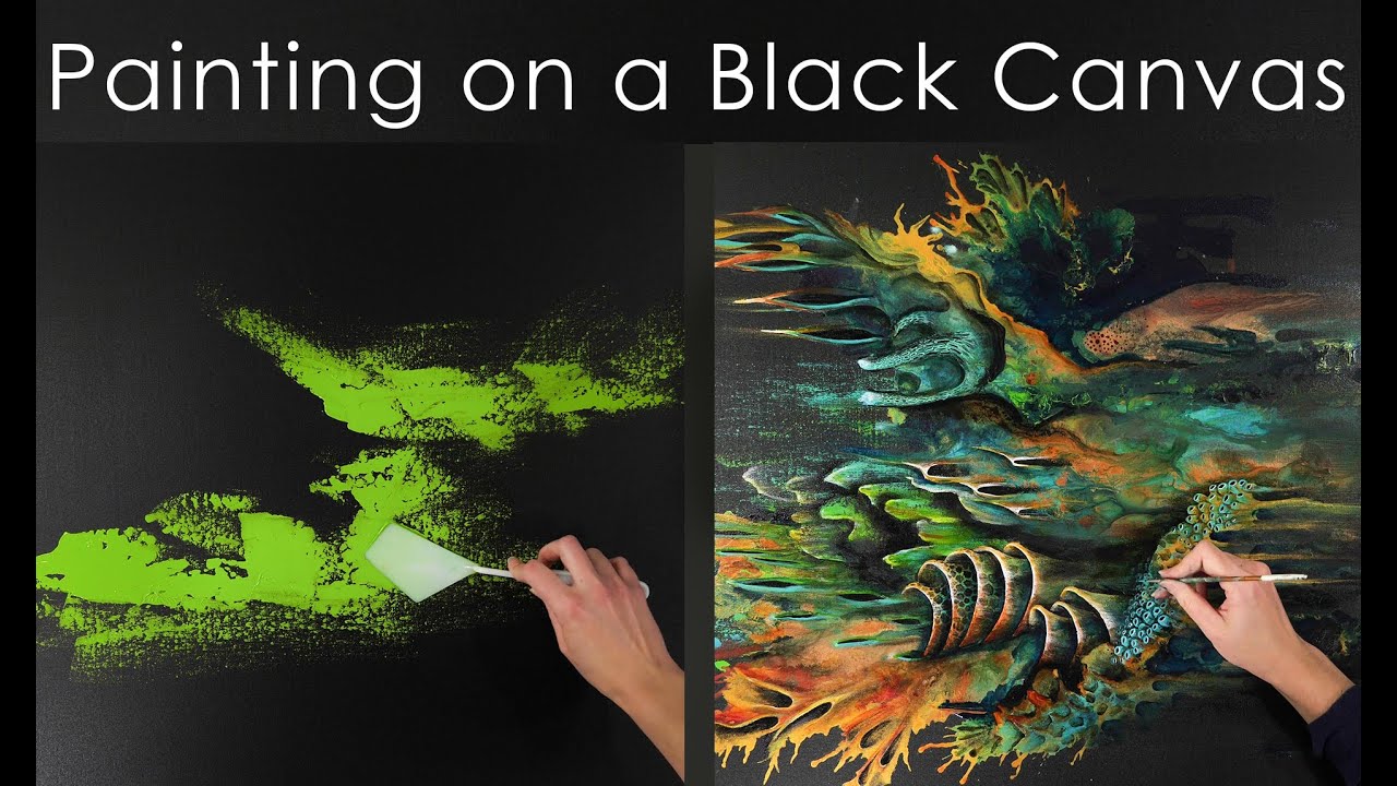 Painting On A Black Canvas With Acrylic Inks, High Flow Acrylics And Fluid Acrylic  Paint [4K Uhd] - Youtube