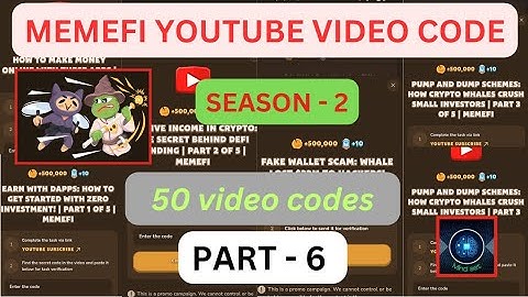 Memefi Code Today | Memefi Video Code Today | Part - 6 @MemeGirls99 @MemeFiClub