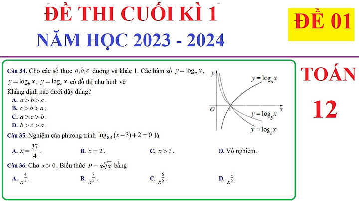 Đề thi toán hk1 lớp 12 có đáp án năm 2024