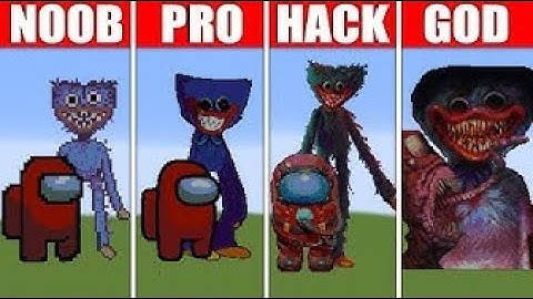 Pixel Art NOOB vs PRO vs HACKER vs GOD Among Us & Huggy Wuggy in Minecraft