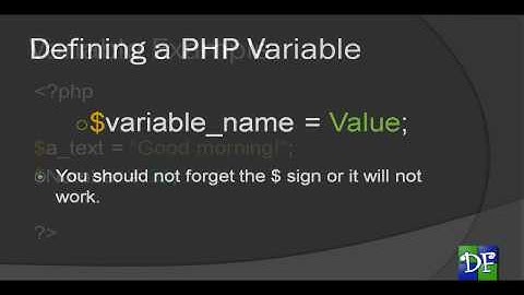 PHP Tutorial 4 - variables