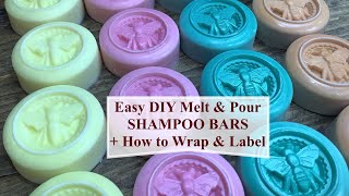 Simple DIY   How to Make Melt & Pour SHAMPOO Bars + Wrapping & Labels | Ellen Ruth Soap
