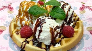 Best and easiest recipe of traditional waffles, with 6 different toppings