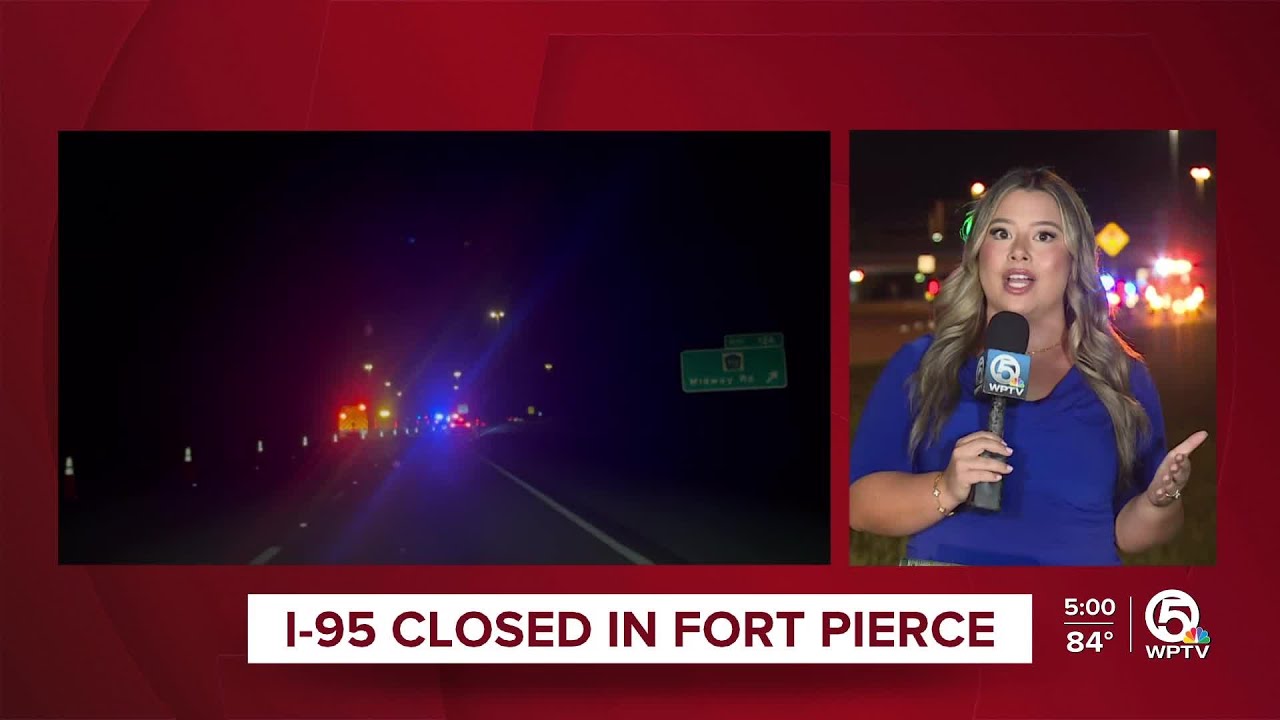 Lanes closed in both directions on I-95 in Fort Pierce - YouTube