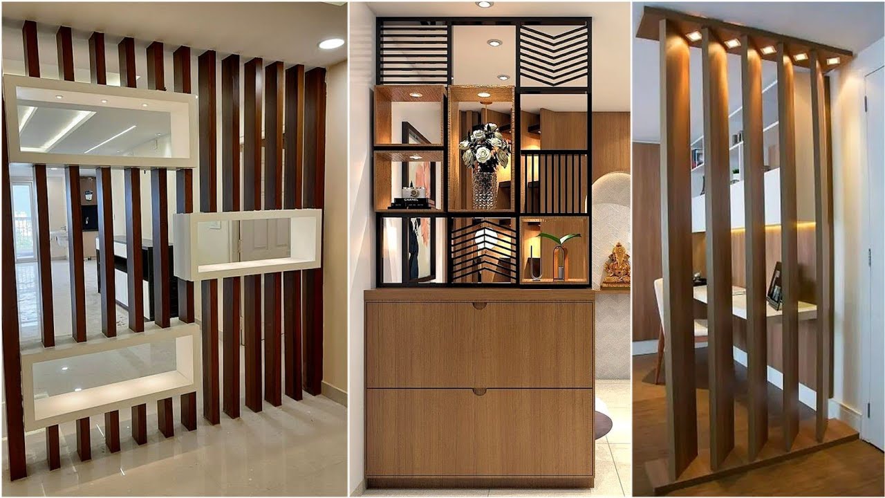 Wooden Partition Design Between Living And Dining Room | DesignCafe