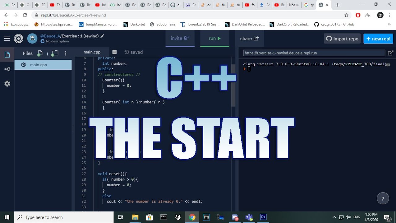 C++ | The Start | Exercise: 1 - YouTube