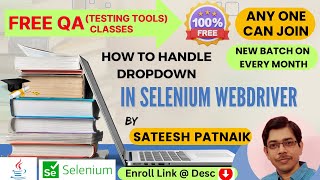 How to handle DropDown In Selenium WebDriver | Free QA - Core Java -SQL Classes |Check Desc👇 To Join