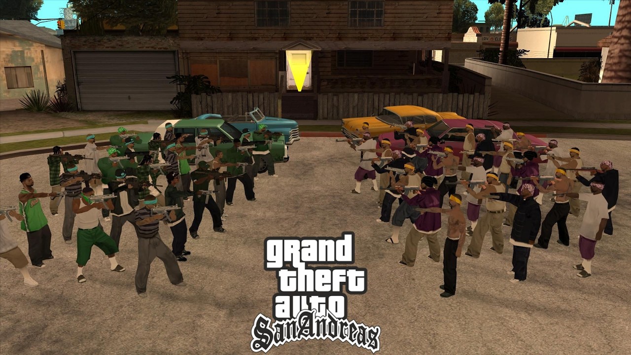 GROVE STREET AND VARRIOS LOS AZTECAS VS BALLAS AND VAGOS GANG WAR