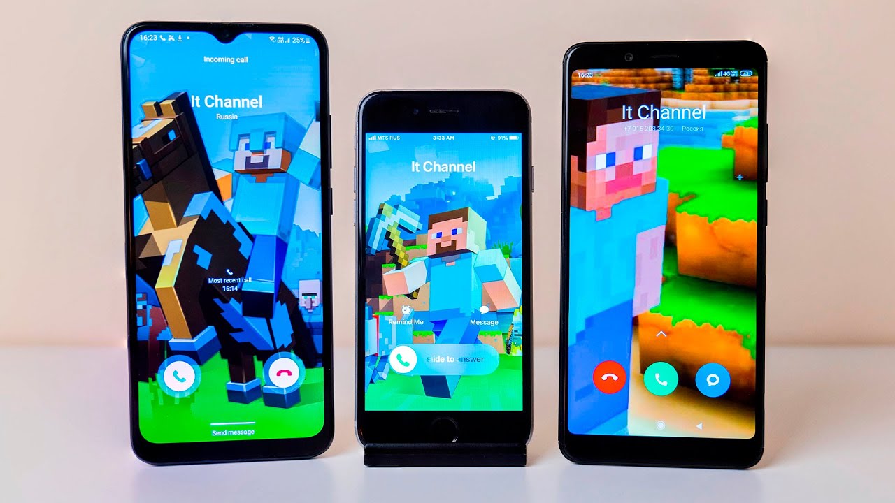 iPhone Samsung Xiaomi Minecraft Incoming Call - YouTube