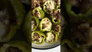 High Protein Cheesy Mushroom Paneer Stuffed Capsicums | Air Fryer Recipe | Healthy Vegetarian Snack