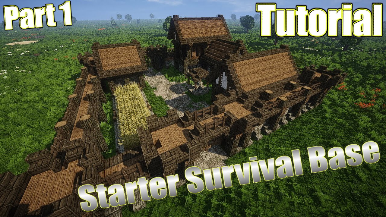 Survival Starter Base- Tutorial -Part 1-Minecraft (EASY) - YouTube