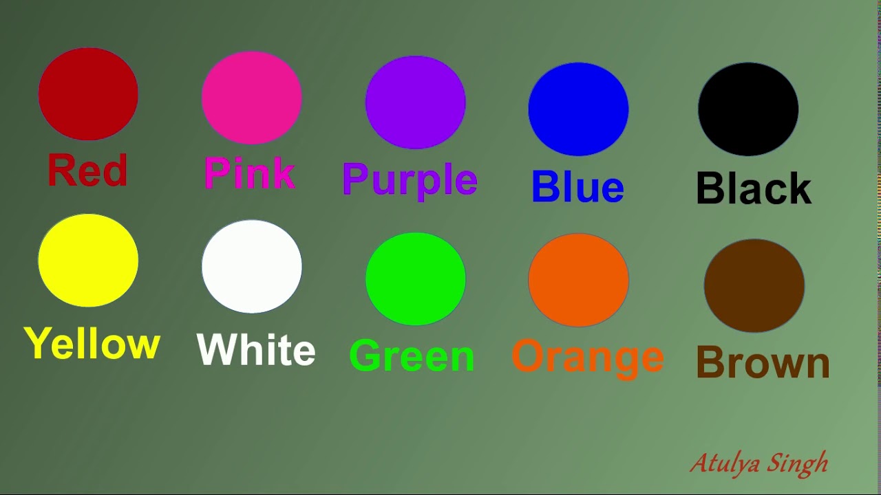 Colours Name In English