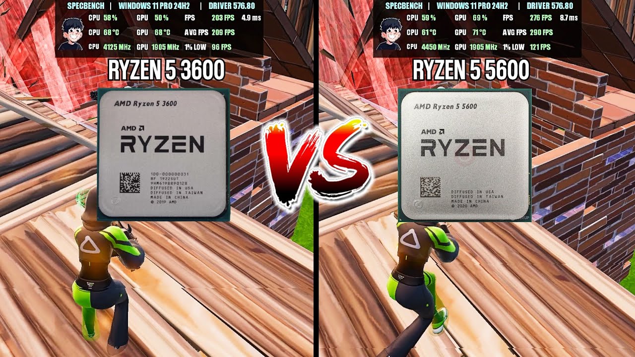 RYZEN 5 3600 VS RYZEN 5 5600 | Fortnite | Performance Mode 