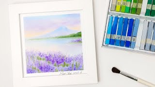 [ENG] Mount Fuji and Lavenders - Easy Soft Pastels Drawing screenshot 3