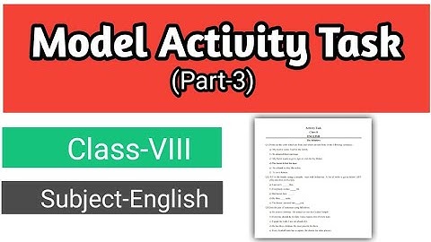 Class-8 /// English Model Activity Task Part 3 /// Full Solution