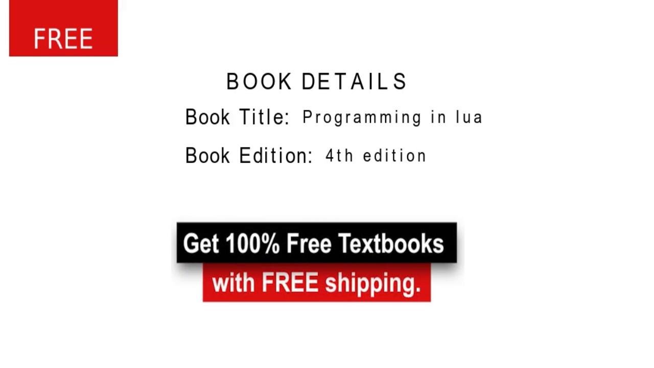 Programming In Lua - 4th Edition 100% discount on all the Textbooks ...