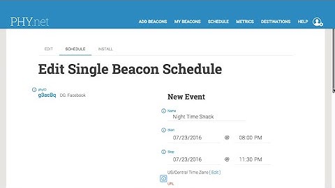 Physical Web Scheduled URL Redirects with PHY.net