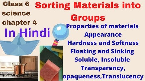 |Class 6,Science||chapter 4||Sorting Materials into Groups|| In Hindi