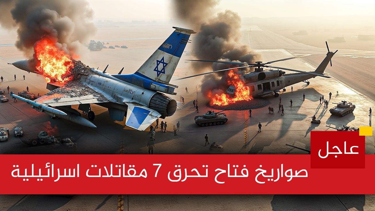 اكثر من 100000 صاروخ فتاح الايراني تحرق 7 مقاتلات اف 35 في قاعدة نيفاتيم الجوية