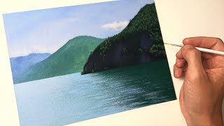 Mountains & Lake Iseo | Acrylic Painting Tutorial for Beginners Step by Step