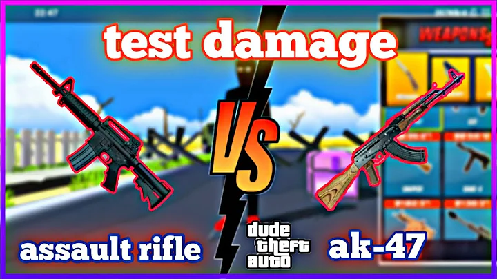 test damage ak 47 vs assault rifle in dude theft wars multiplayer.
