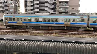 【定刻運行】列車番号527M 普通 213系 児島行き 妹尾駅を発車！