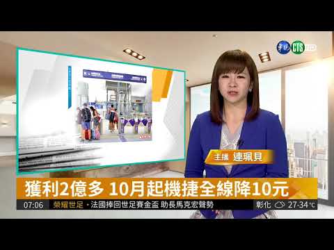 獲利2億多 機捷降價可望吸人潮| 華視新聞 20180717