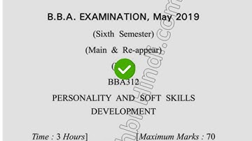 2019 Dcrust BBA 6th Sem Personality & Softskill Development Question Paper