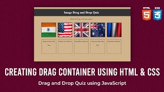 Creating drag & drop quiz using HTML & CSS | Part 1 Drag & Drop quiz project using javascript