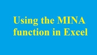 Using the MINA function in Excel - Betdownload.com