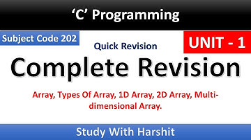 Unit - 1 C Programming | BCA 2nd Semister | CCSU | BCA 202 Complete Revision
