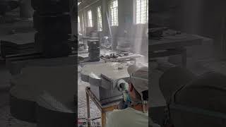 Handmade Cut Granite Tombstone with Wavy Top