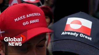 Make America Go Away Danish Protesters Repurpose Maga Slogan, Hats In Solidarity With Greenland
