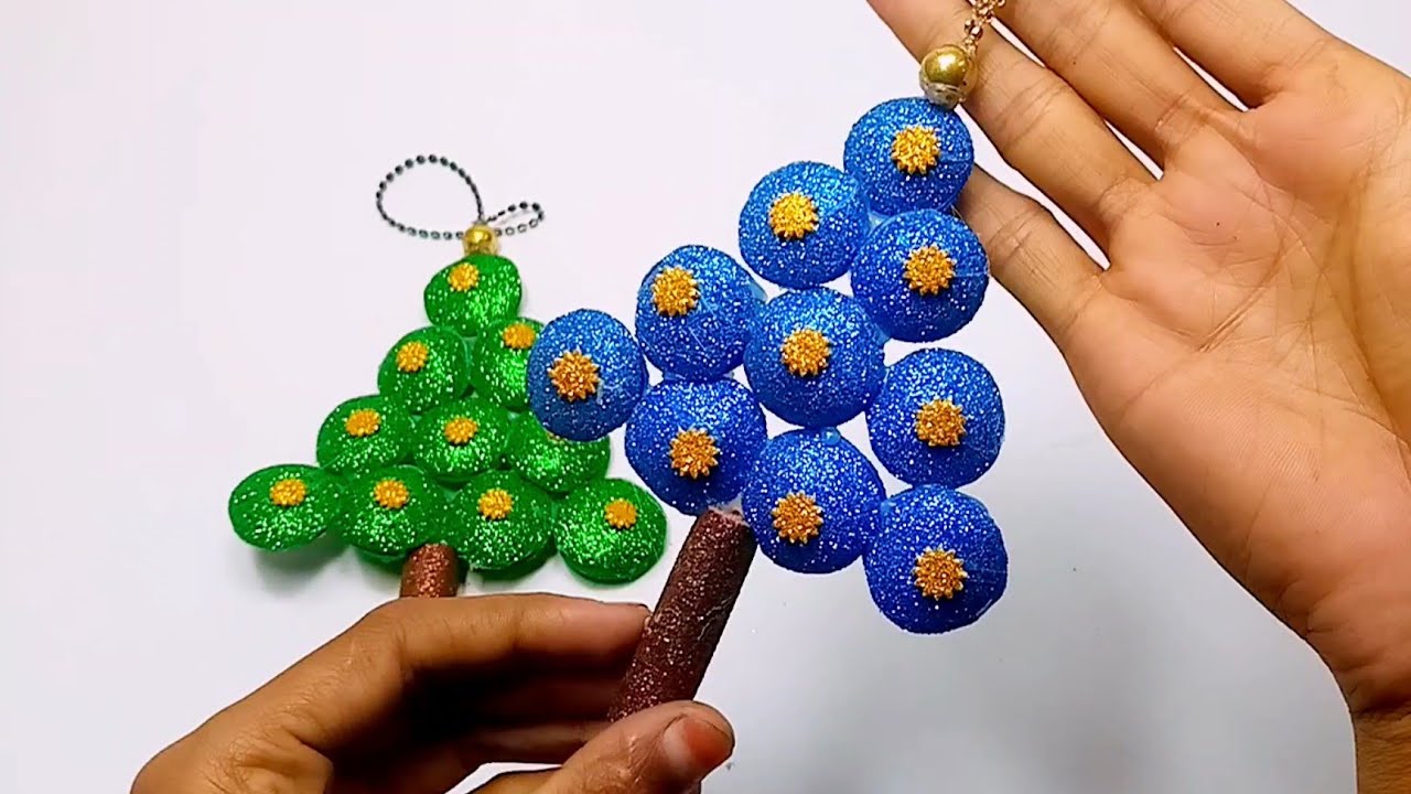 How to Make Christmas Tree Decor Ornaments with EVA Glitter Foam🎄DIY