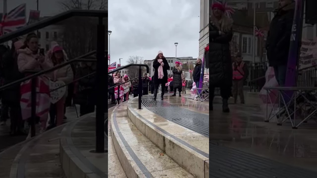 Emma Parr speaking at the Pink Lady demo - Chelmsford Tindal Square.
