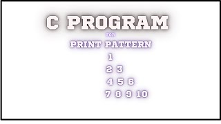 Print pattern3 #pattern #cprogramming #codecoding