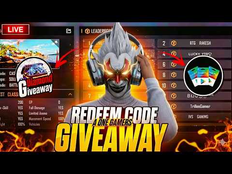 FREE FIRE LIVE CUSTOM ROOM GIVEAWAY | FF LIVE TEAM CODE GIVEAWAY | FF LIVE GIVEAWAY DJ ALOK |FF LIVE
