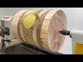 Amazing craft woodturning products  a special artistic design and skilful working on wood lathe
