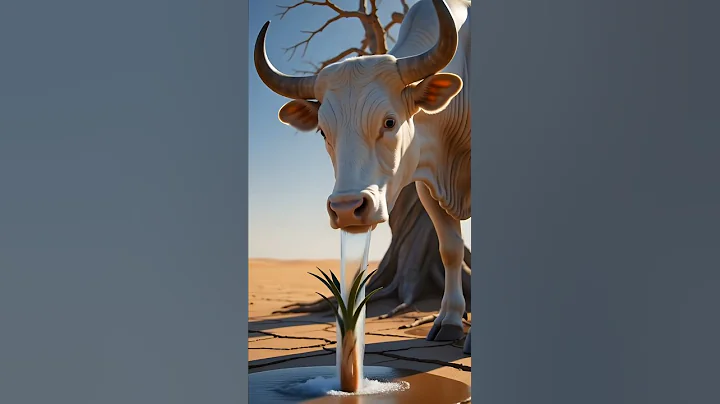 A bull saved a guava tree from drying out by watering it 😭 #ai #tree #save #water #bull