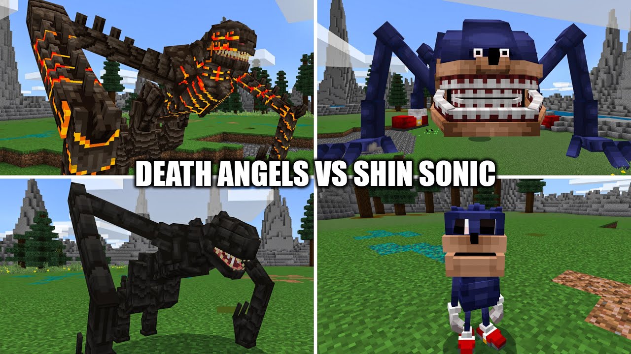 Shin Sonic Vs Death Angels Epic Battle - Minecraft Mods - YouTube