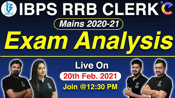 IBPS RRB CLERK MAINS EXAM ANALYSIS 2021 Feb 20 | RRB Clerk Mains 2020 Questions Level & Paper Review