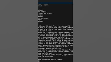 terraform-docs is a magic terraform tool!