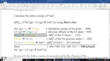 Thermo 14  Lattice Energies for Ionic Compounds