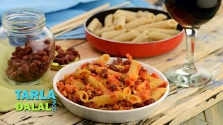 Curried Beans Pasta (Fibre and Protein Rich Recipe) by Tarla Dalal