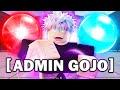 Using GOJO ADMIN MOVESET in a FULL SERVER in ROBLOX The Strongest Battlegrounds...